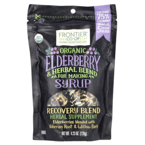 Organic Elderberry & Herbal Blend For Syrup, 4.23 oz (120 g) Frontier Co-op