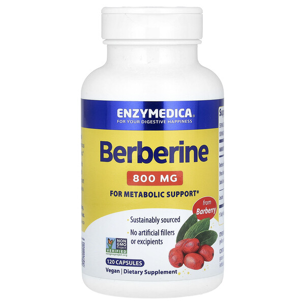 Berberine, 800 mg, 120 Capsules (400 mg per Capsule) Enzymedica