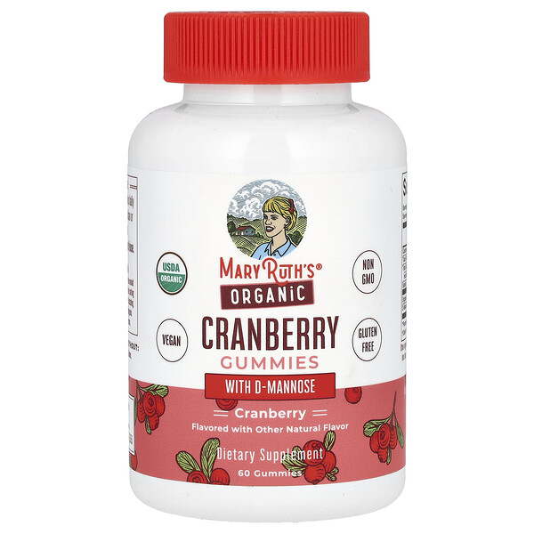 Organic Cranberry Gummies with D-Mannose, 60 Gummies MaryRuth's