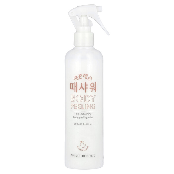 Skin Smoothing Body Peeling Mist, Peach, 10.14 fl oz (300 ml) Nature Republic
