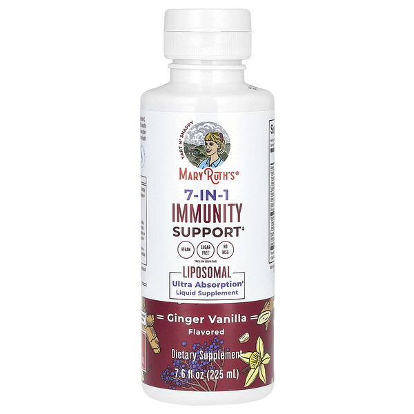 7-in-1 Immunity Support Liposomal, Ginger Vanilla, 7.6 fl oz (225 ml) MaryRuth's