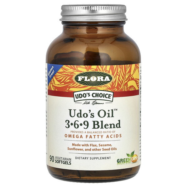 Udo's Choice, Udo's Oil 3-6-9 Blend, 90 Vegetarian Softgels Flora