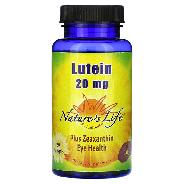 Lutein, 20 mg, 60 Softgels Nature's Life
