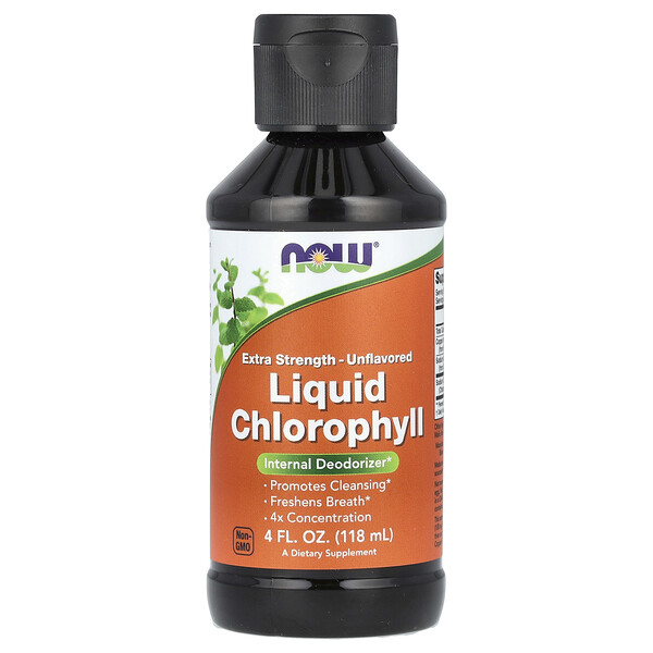 Liquid Chlorophyll, Extra Strength, Unflavored, 4 fl oz (118 ml) NOW Foods