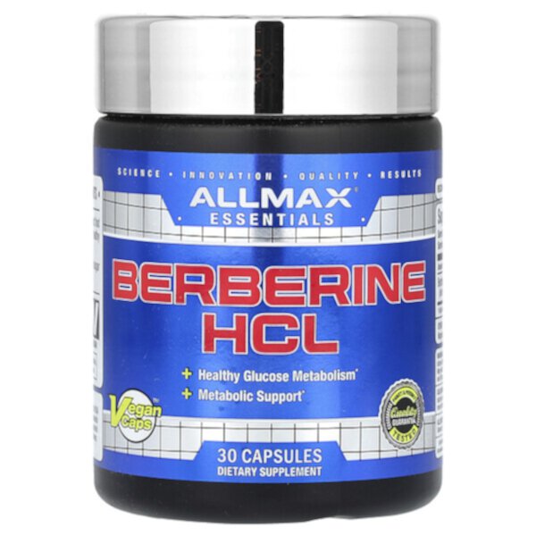Essentials, Berberine HCL, 30 Vegan Capsules ALLMAX