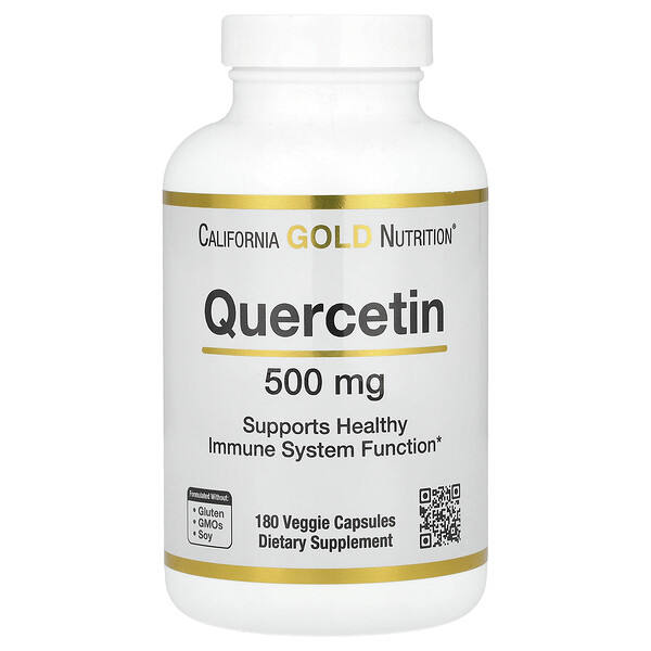 Quercetin, 500 mg, 180 Veggie Capsules California Gold Nutrition