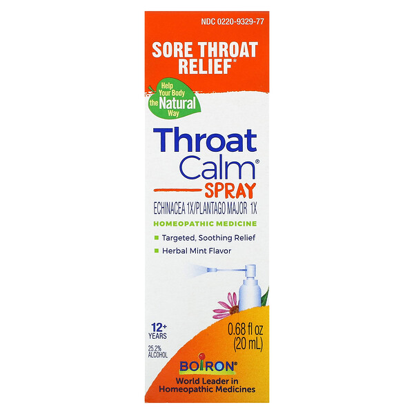 Throat Calm Spray, 12+ Years, Herbal Mint , 0.68 fl oz (20 ml) Boiron