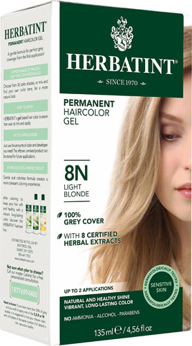 Стойкая гель-краска для волос Herbatint 8N Светло-русый -- 135 мл Herbatint
