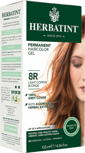 Permanent Hair Color Gel 8R Light Copper Blonde -- 135 mL Herbatint