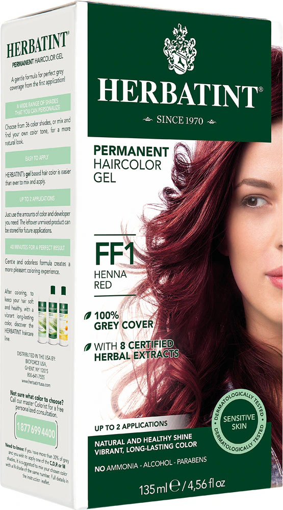 Permanent Hair Color Gel FF1 Henna Red -- 135 mL Herbatint