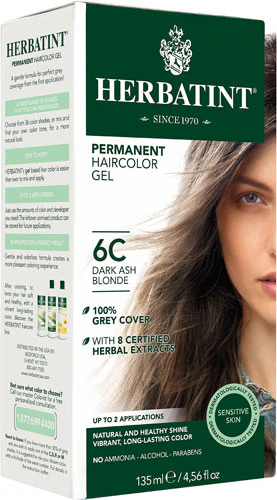 Permanent Hair Color Gel 6C Dark Ash Blonde -- 135 mL Herbatint