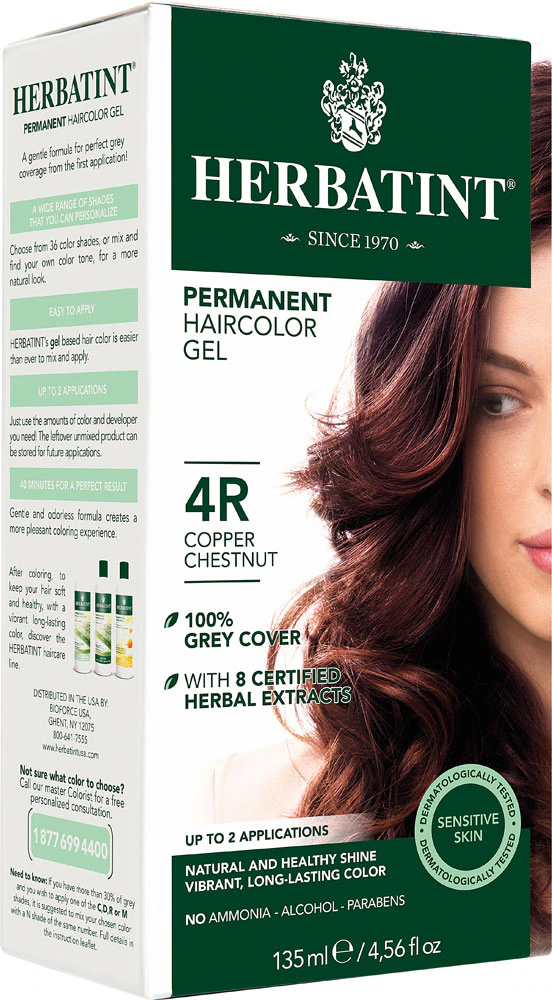 Permanent Hair Color Gel 4R Copper Chestnut -- 135 mL Herbatint