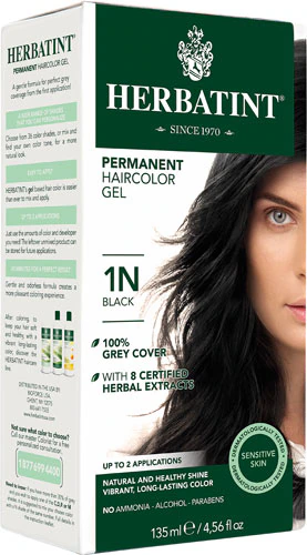 Permanent Hair Color Gel 1N Black -- 135 mL Herbatint