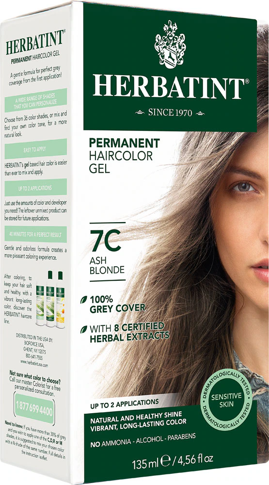 Перманентная краска для волос Herbatint Gel 7C Пепельно-русый -- 135 мл Herbatint