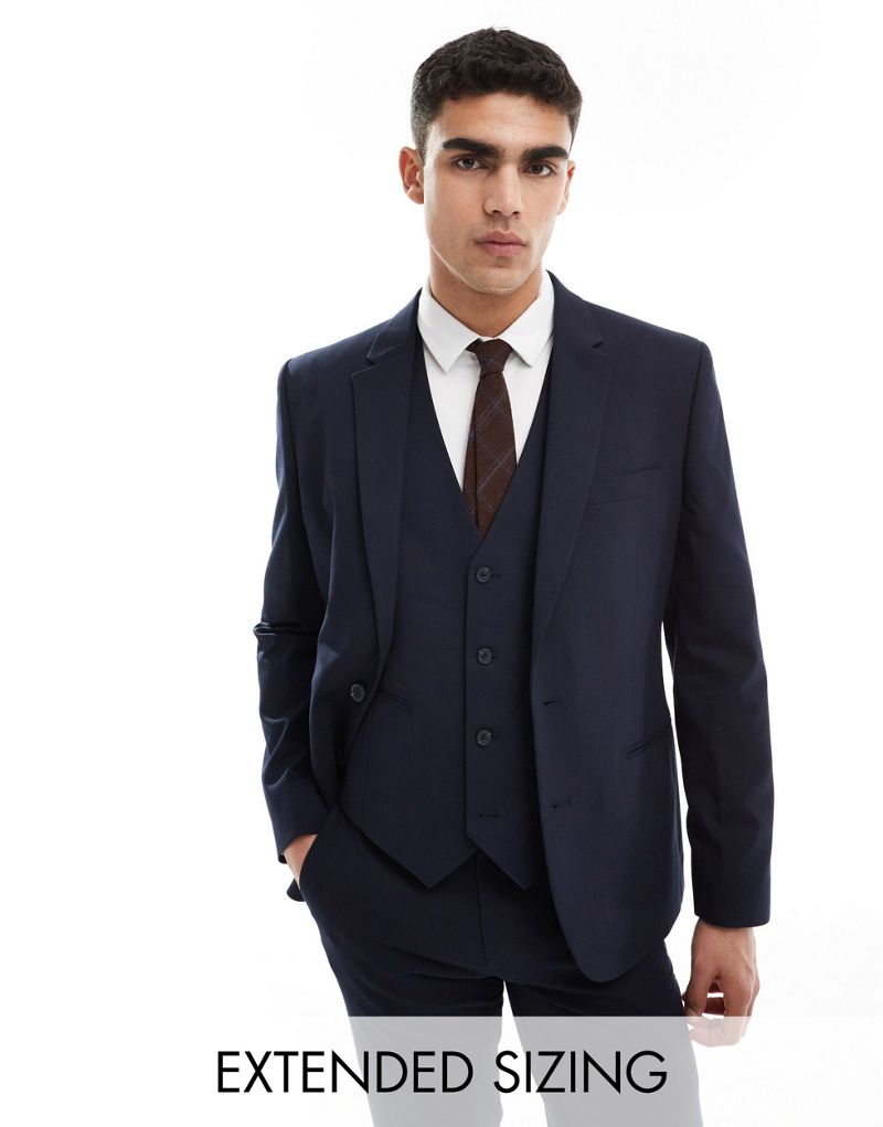 ASOS DESIGN slim suit jacket in navy ASOS DESIGN