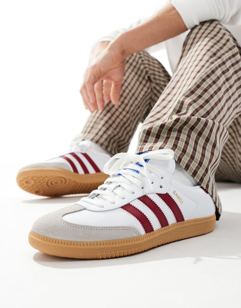 adidas Originals Samba sneakers in white and red Adidas