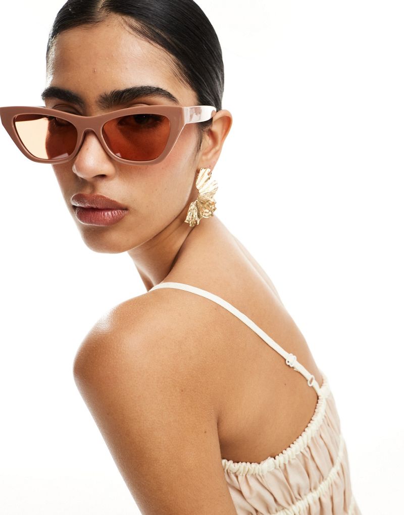 AJ Morgan cat eye sunglasses in beige AJ Morgan