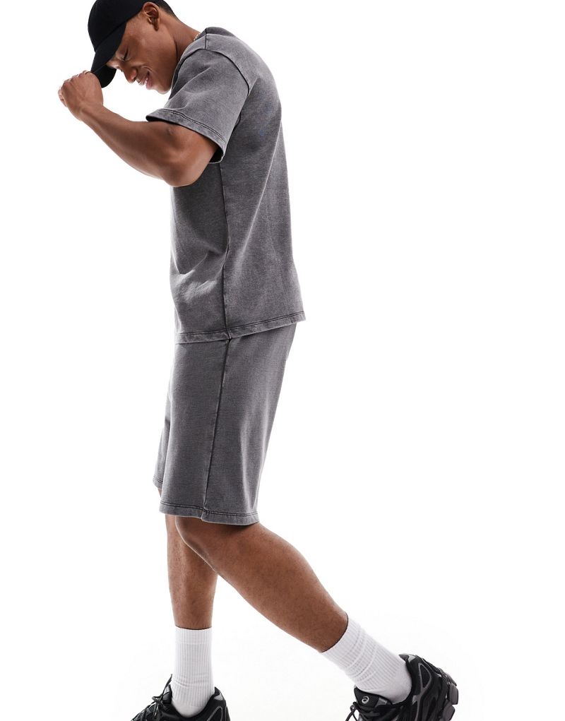 ADPT oversized sweat short in washed gray - part of a set ADPT