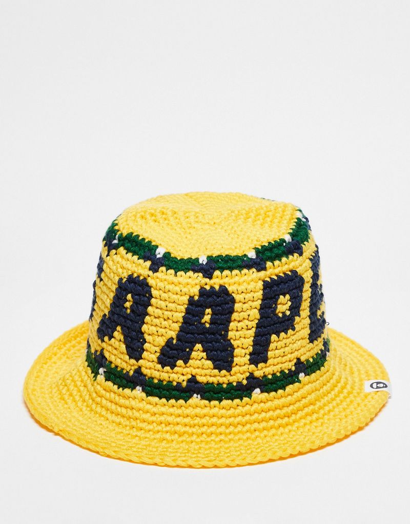 Aape By A Bathing Ape knitted bucket hat in yellow AAPE BY A BATHING APE®