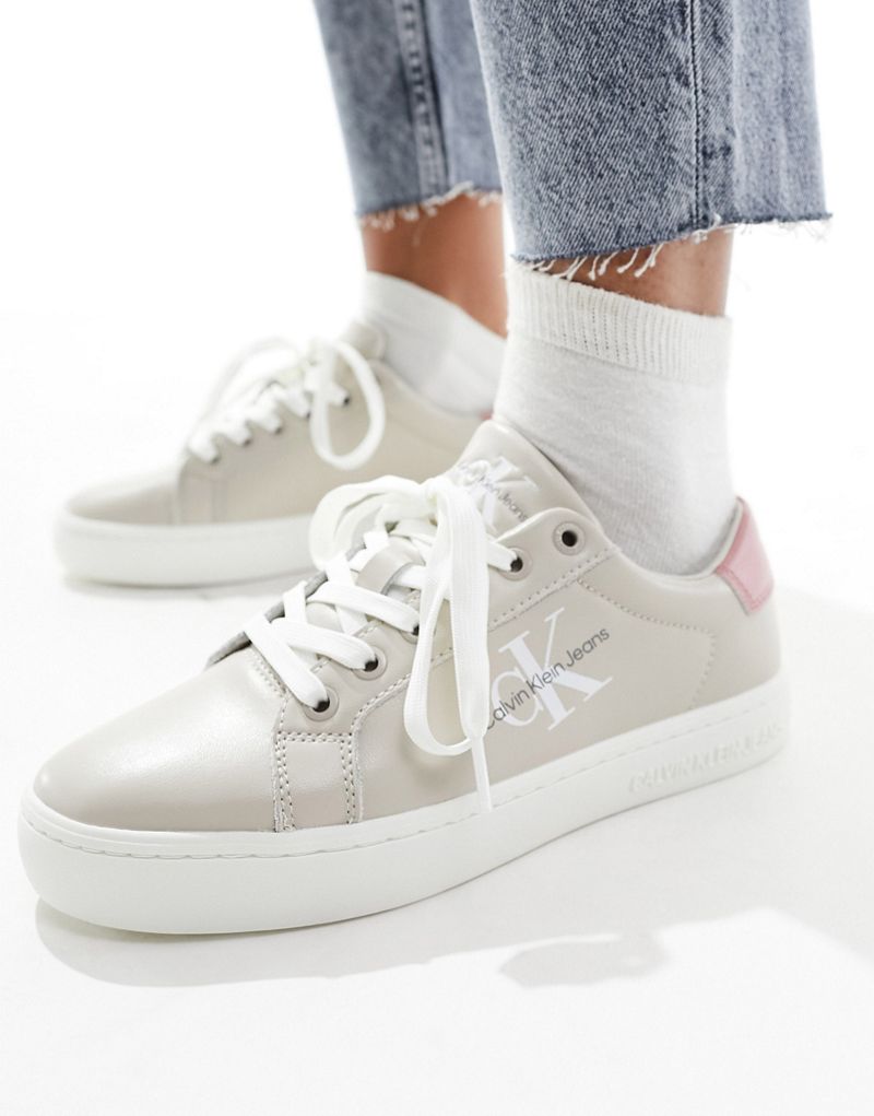 Calvin Klein Jeans classic cupsole lace up sneakers in multi Calvin Klein
