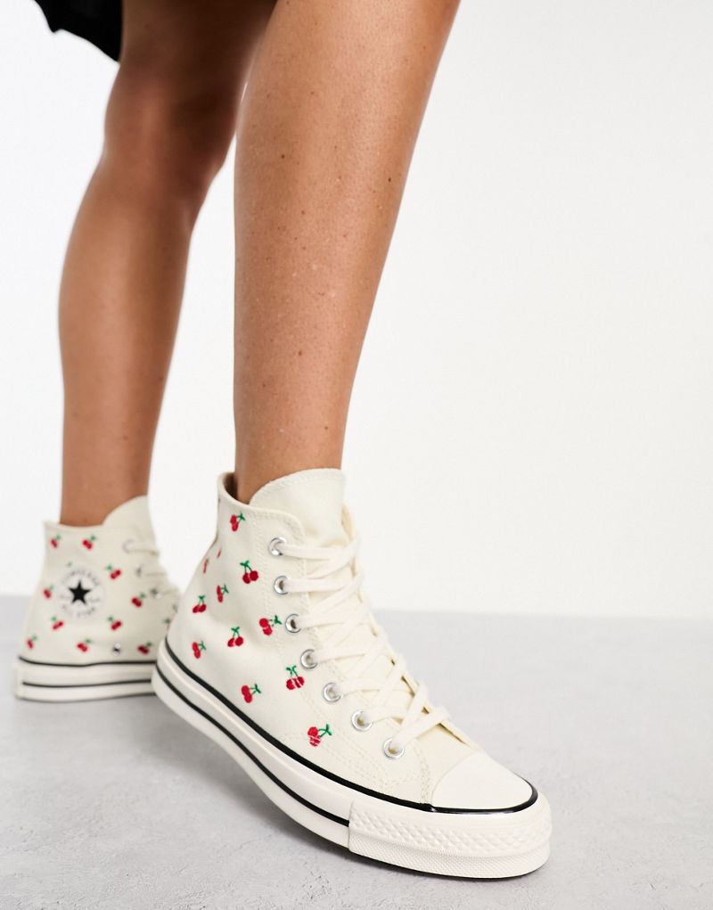 Converse Chuck 70 sneakers with cherry embroidery in white Converse