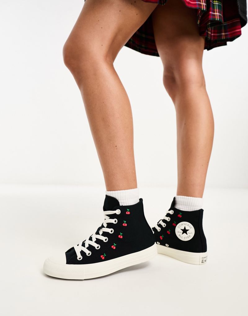 Converse Chuck Taylor All Star sneakers with cherry embroidery in black Converse