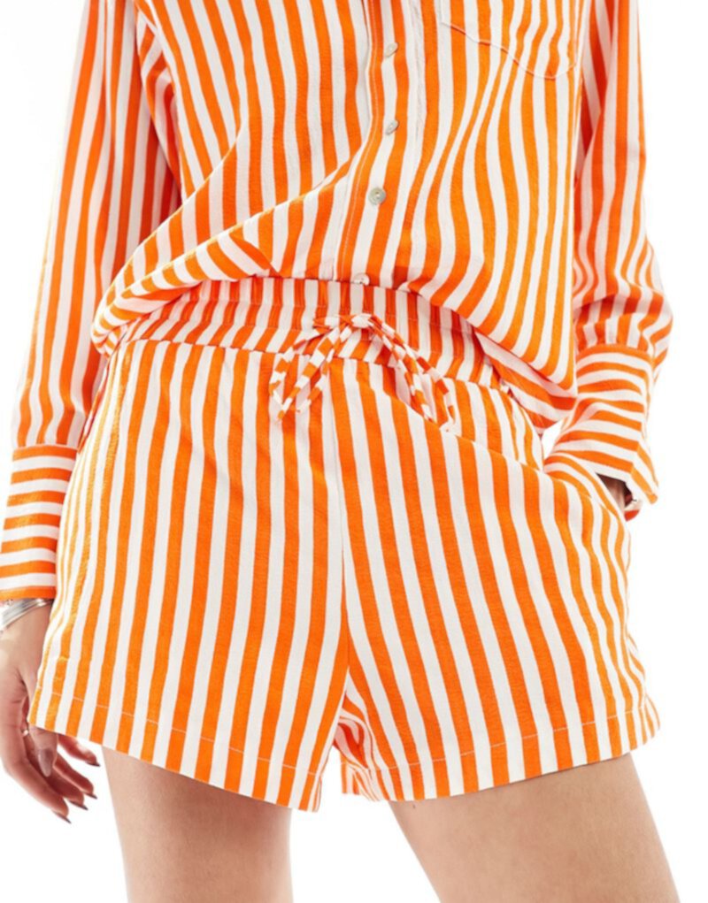 Emory Park relaxed shorts in white and orange stripe - part of a set EMORY PARK