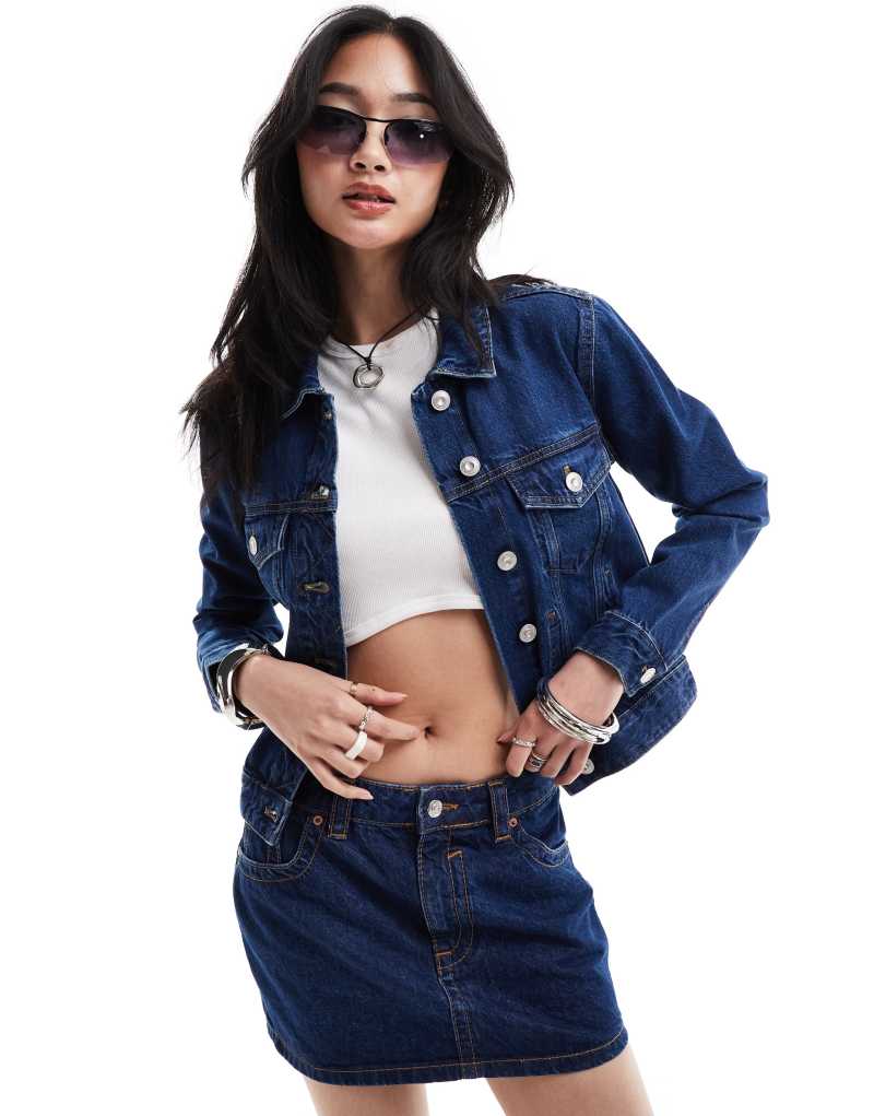 Женская Джинсовая Куртка French Connection classic denim jacket in mid blue French Connection