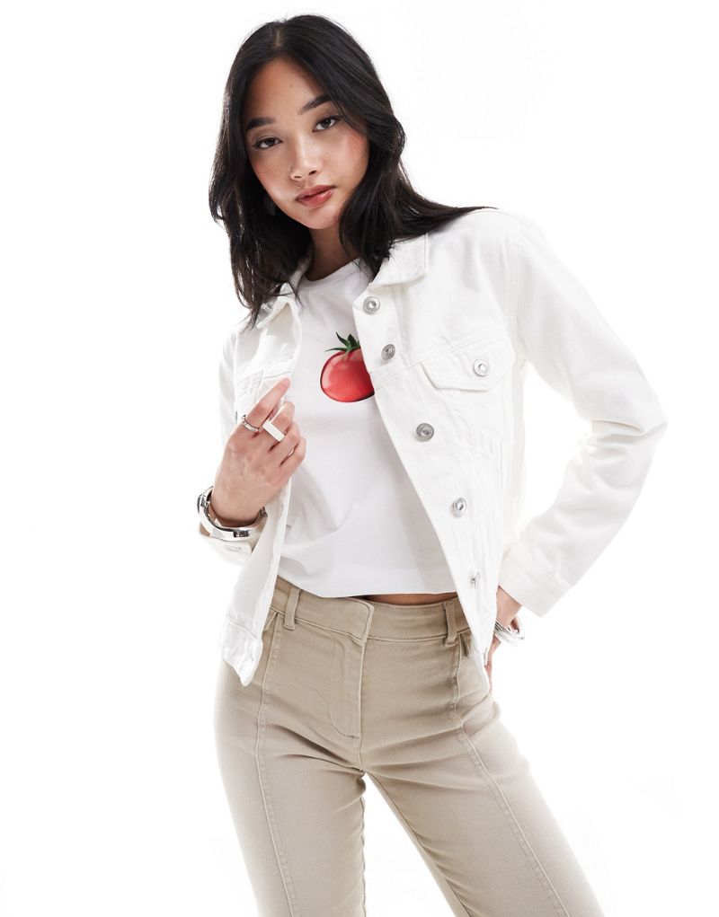 French Connection classic denim jacket in white French Connection