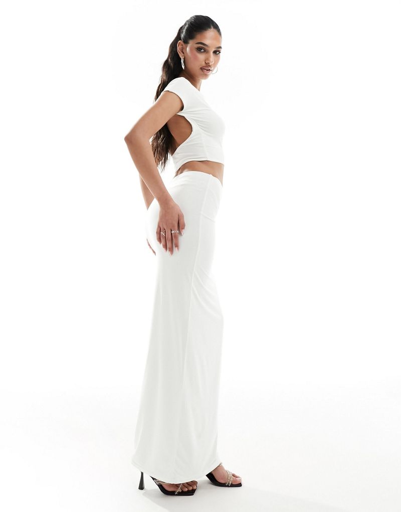 Kaiia slinky column maxi skirt in white - part of a set Kaiia