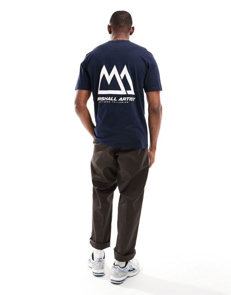 Marshall Artist mountain back print T-shirt in navy Marshall Artist