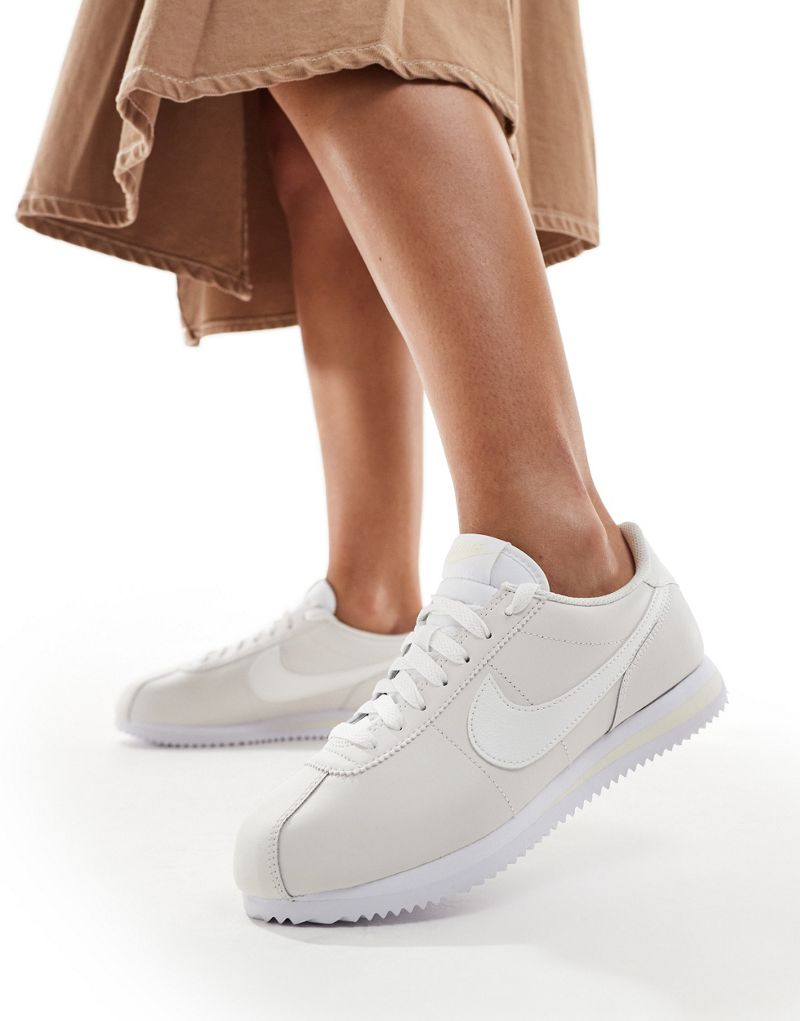 Nike Cortez leather sneakers in off white  Nike