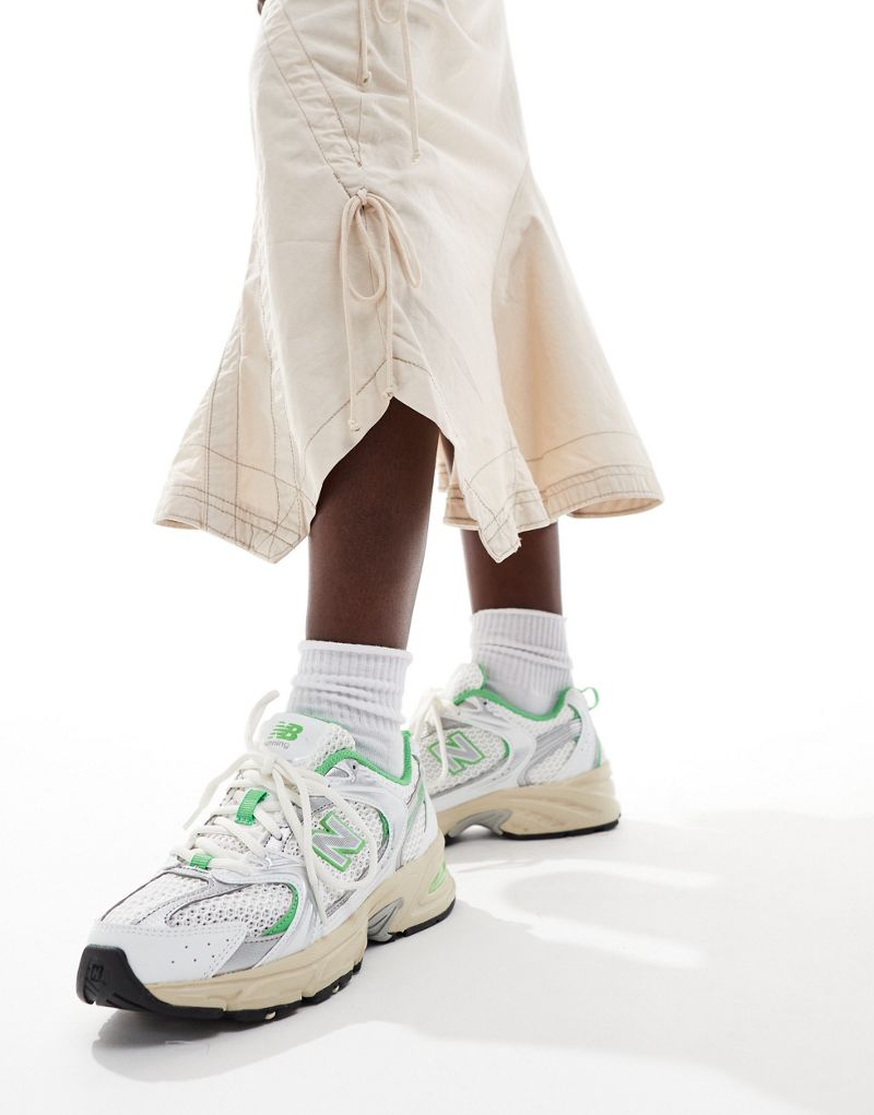 New Balance 530 sneakers in white and green New Balance