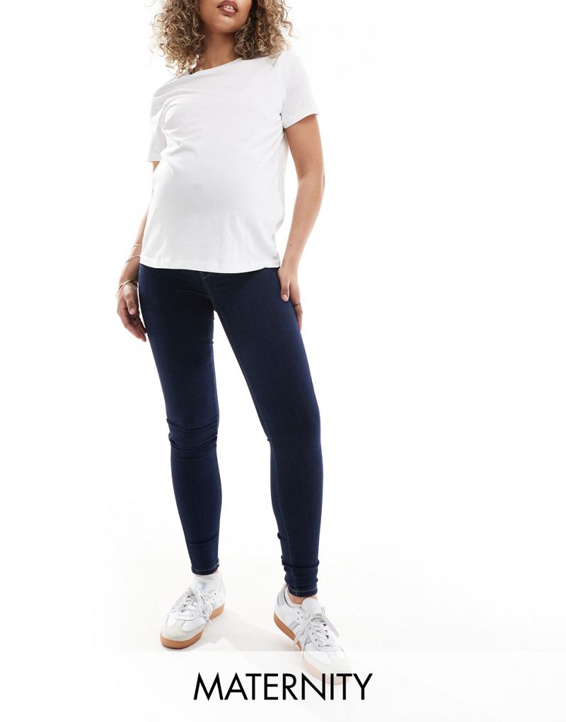 ONLY Maternity Rain jeggings in dark blue  Only Maternity