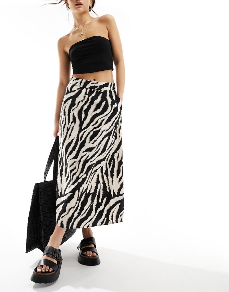 Object a line midi skirt in zebra print Object