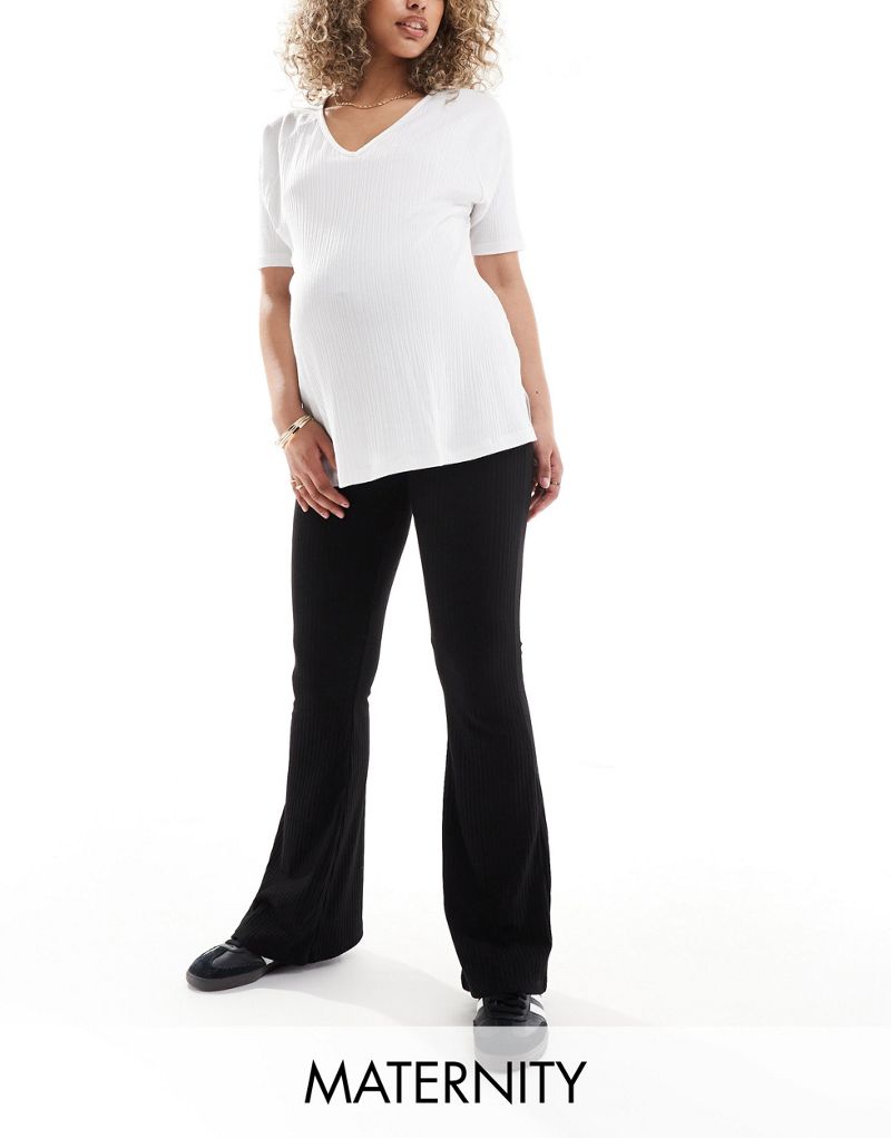 ONLY Maternity flared pants in black  Only Maternity