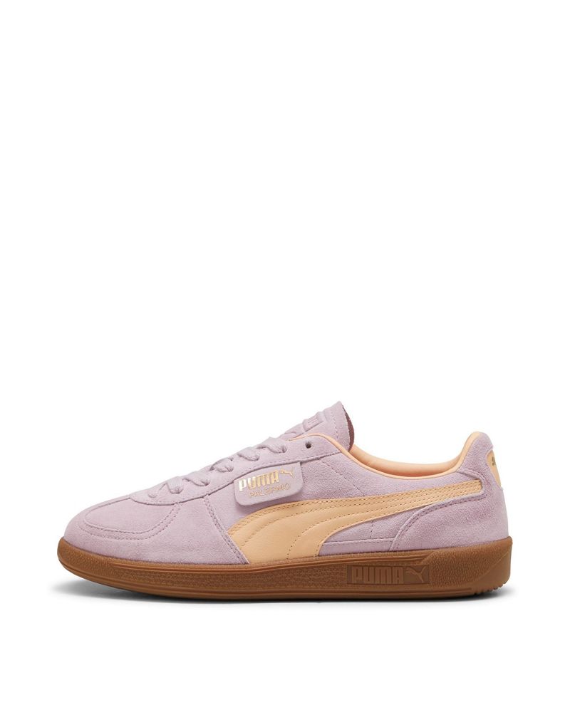 PUMA Palermo sneakers in peach and lilac with rubber sole PUMA