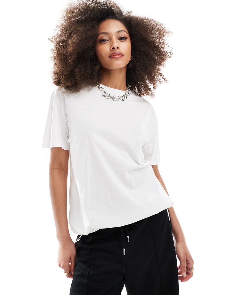 Pieces oversized T-shirt in white Pieces