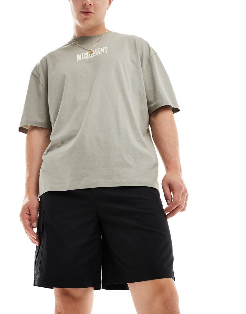 Selected Homme loose tech cargo short in black Selected