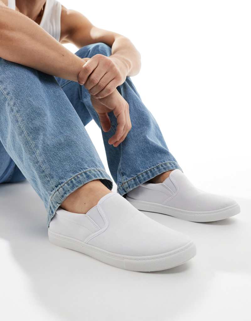  Повседневные кроссовки Truffle Collection Canvas Slip On в белом цвете Truffle Collection