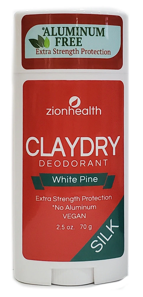 Clay Dry Deodorant Aluminum Free Silk - White Pine -- 2.5 oz Zion Health