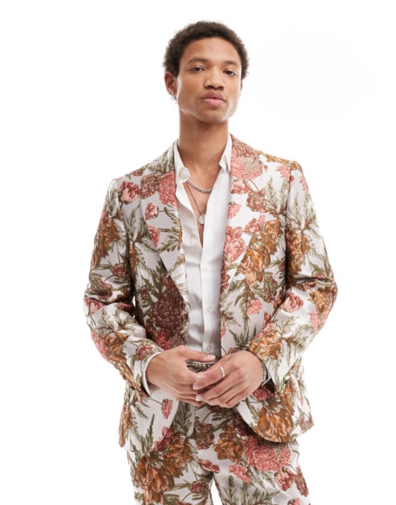 Twisted Tailor bold floral jacquard suit jacket in multi Twisted Tailor