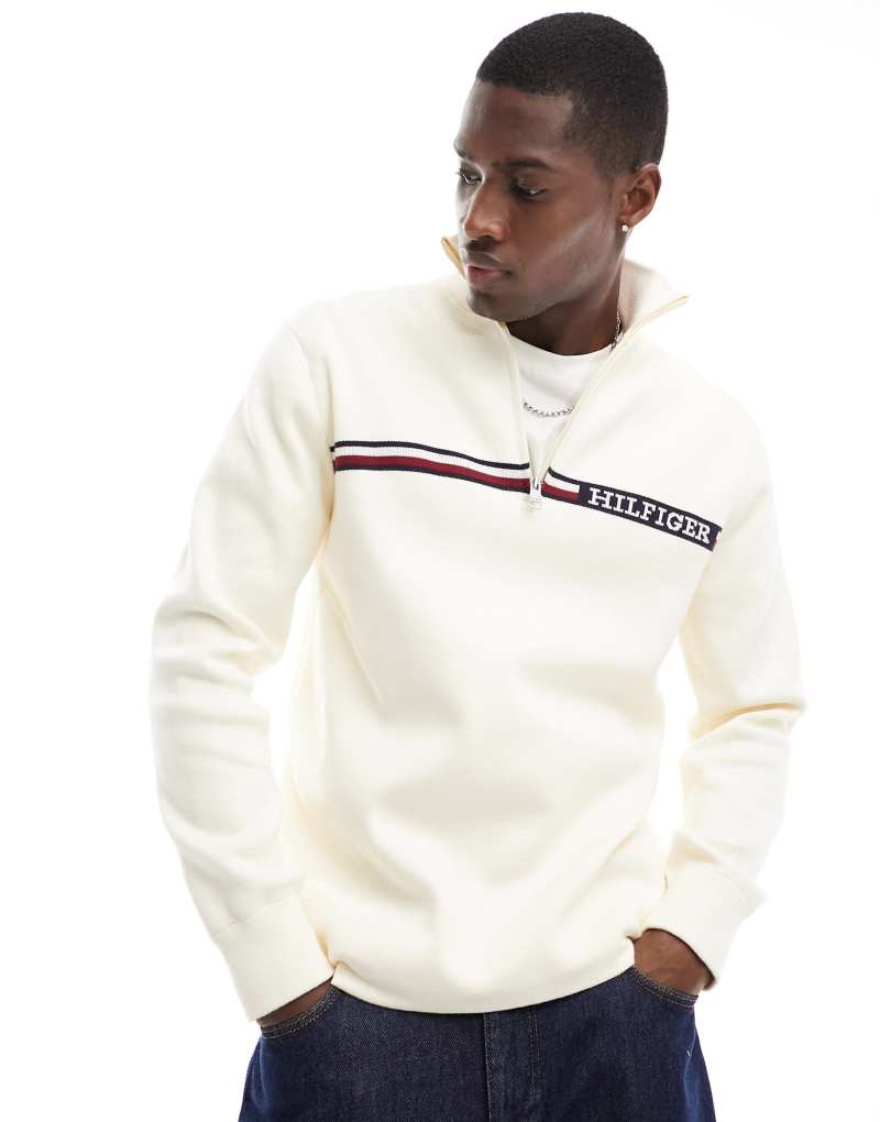 Мужской Свитер Tommy Hilfiger Global Stripe Zip Mock Neck Tommy Hilfiger