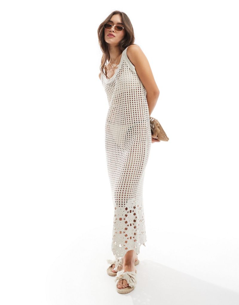 Y.A.S crochet maxi dress in cream  Y.A.S