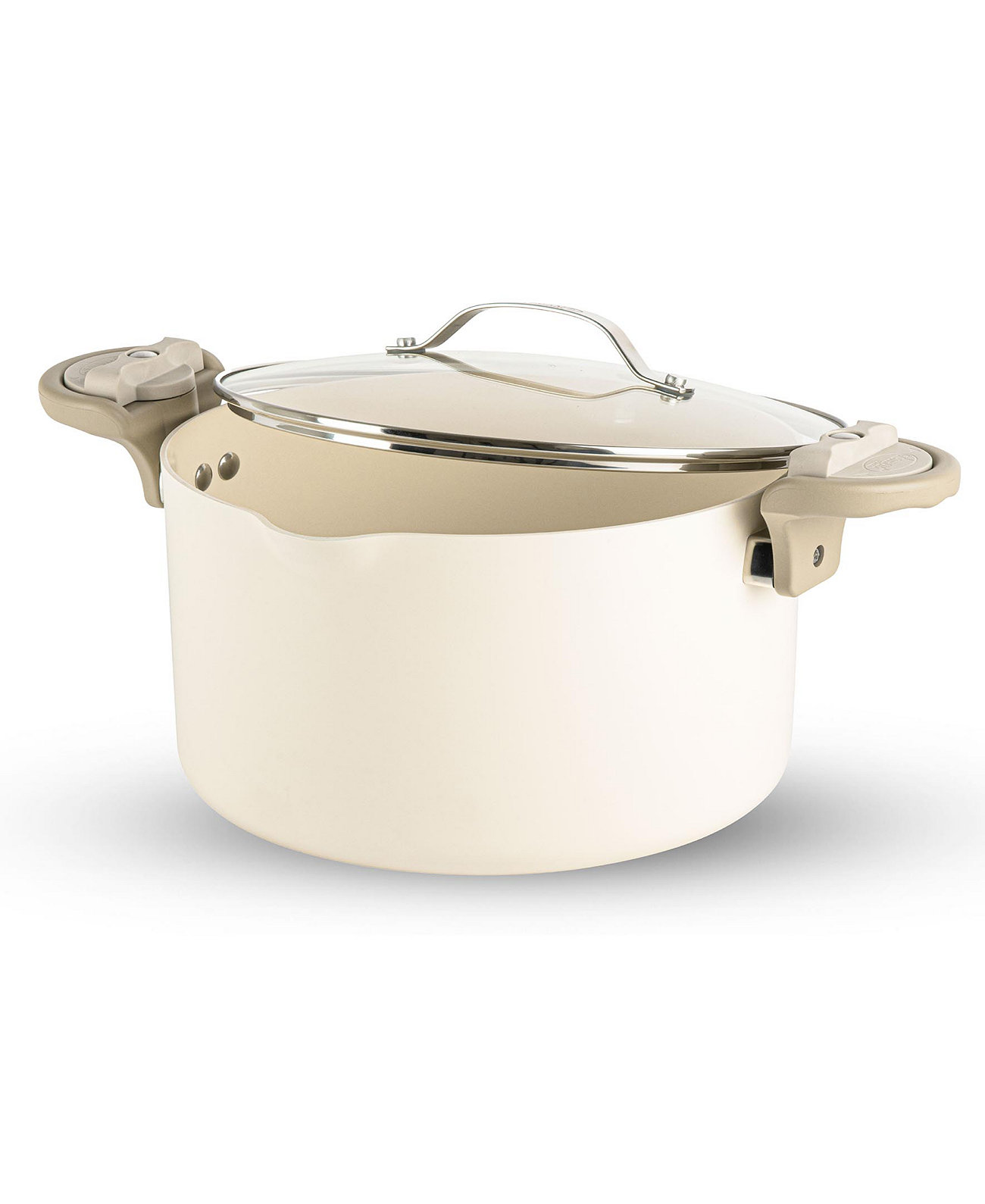 Natural Collection Ceramic Coating Non-Stick 5 Qt Pasta Pot with Lock Handles Gotham Steel