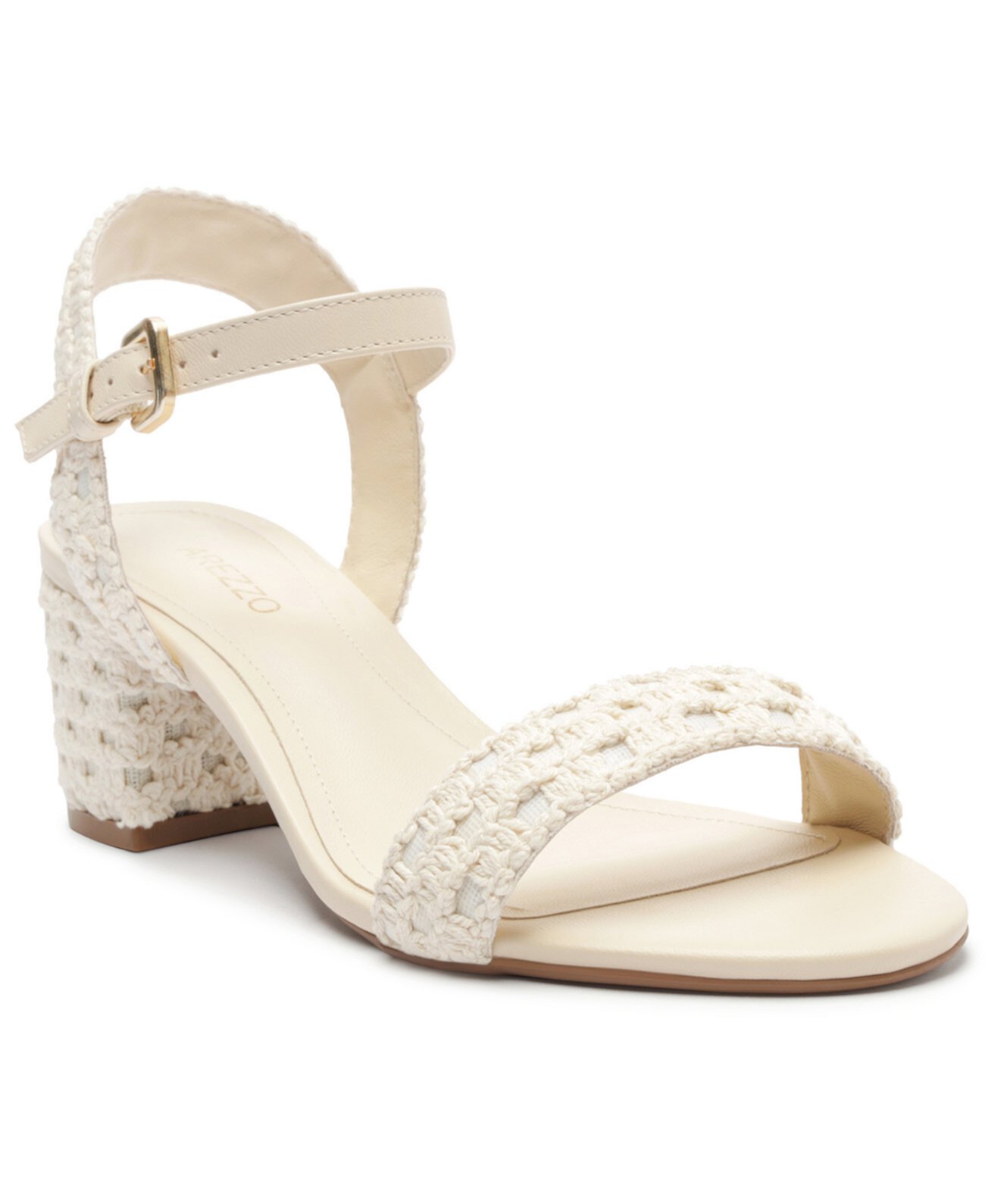 Women's Brynn Woven Mid Block Heel Sandals Arezzo