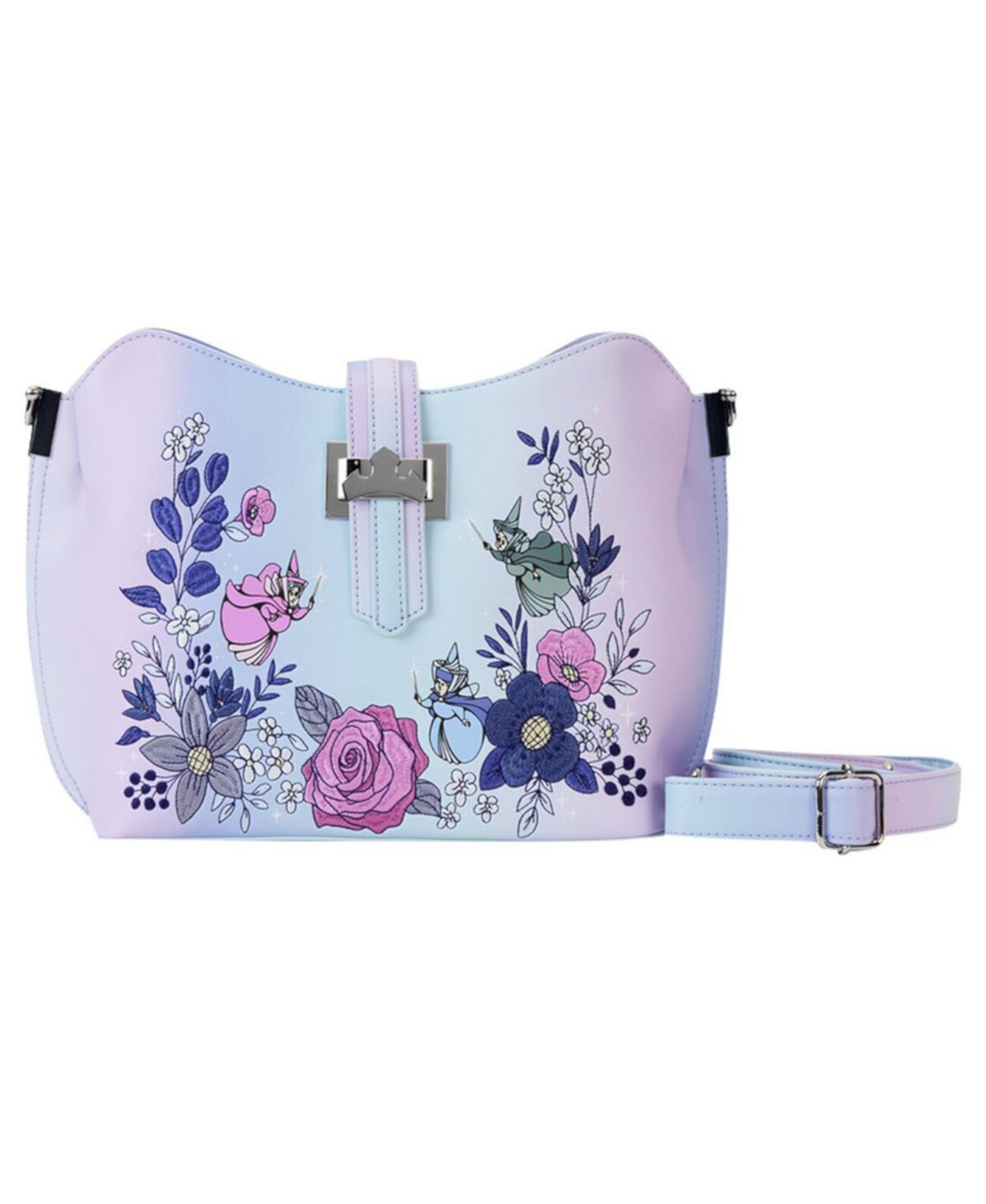 Sleeping Beauty 65th Anniversary Floral Ombre Crossbody Bag Loungefly