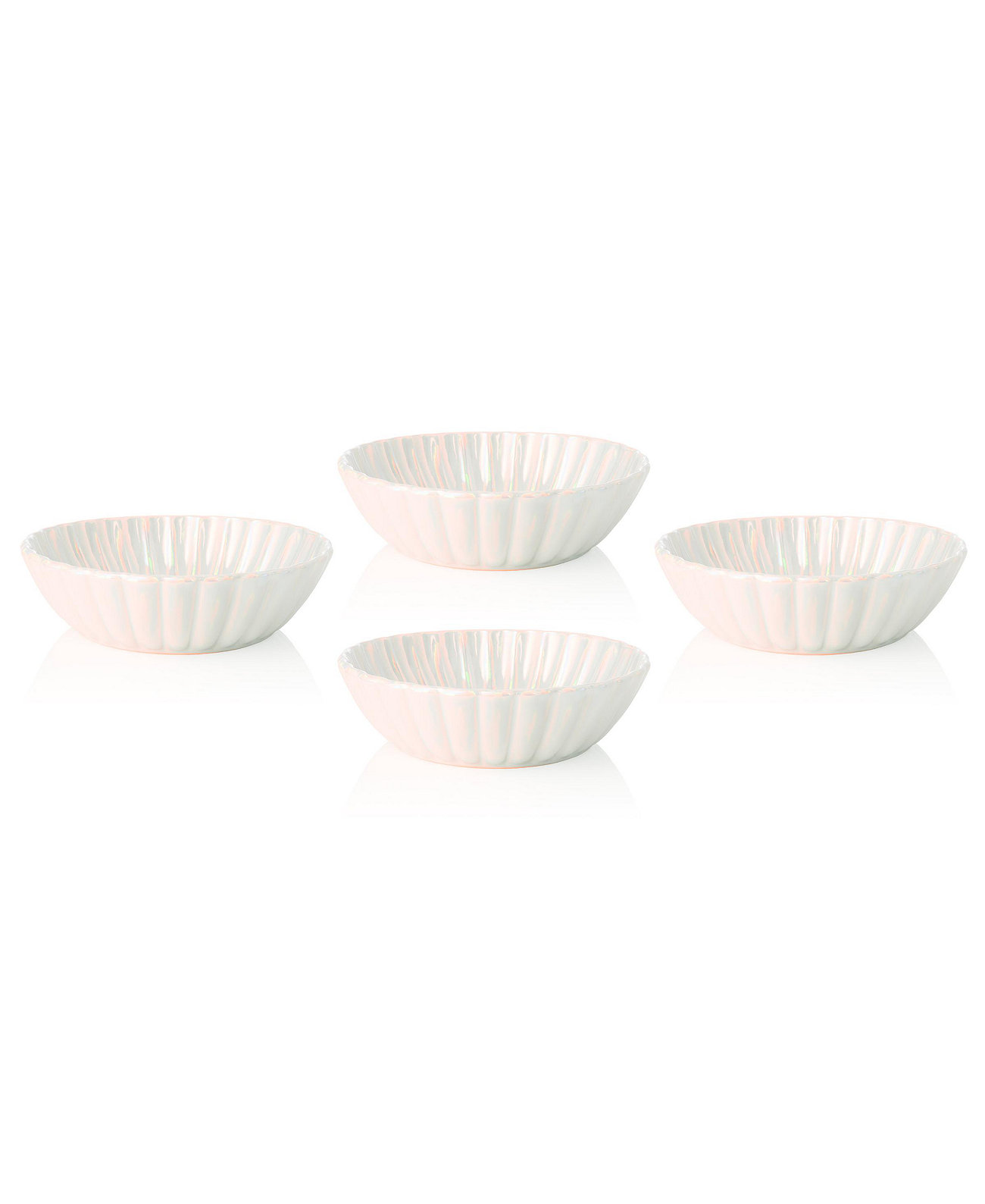 Blush Scalloped Iridescent Bowls Godinger