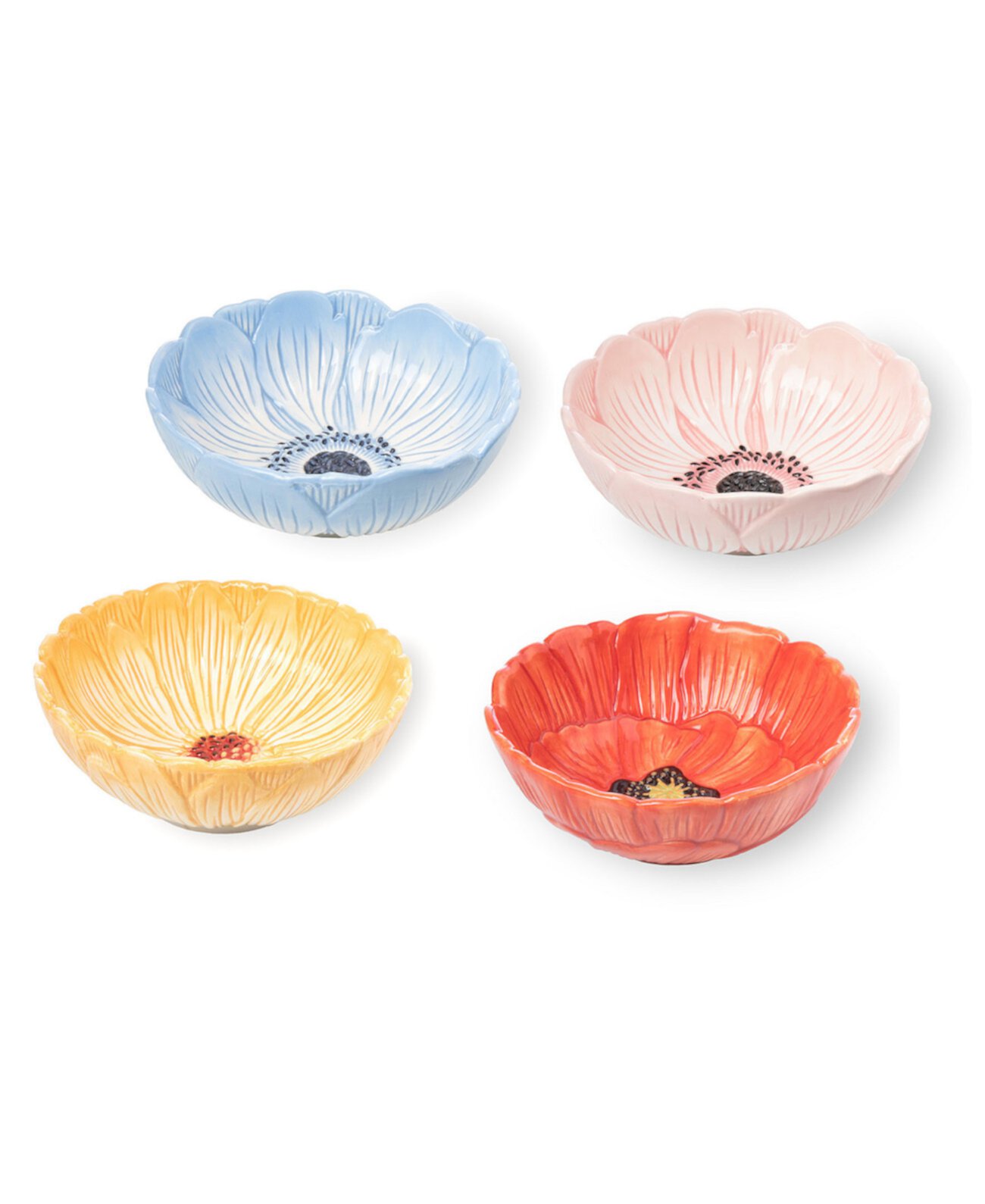 Flower Power Set of Four Bowls Godinger