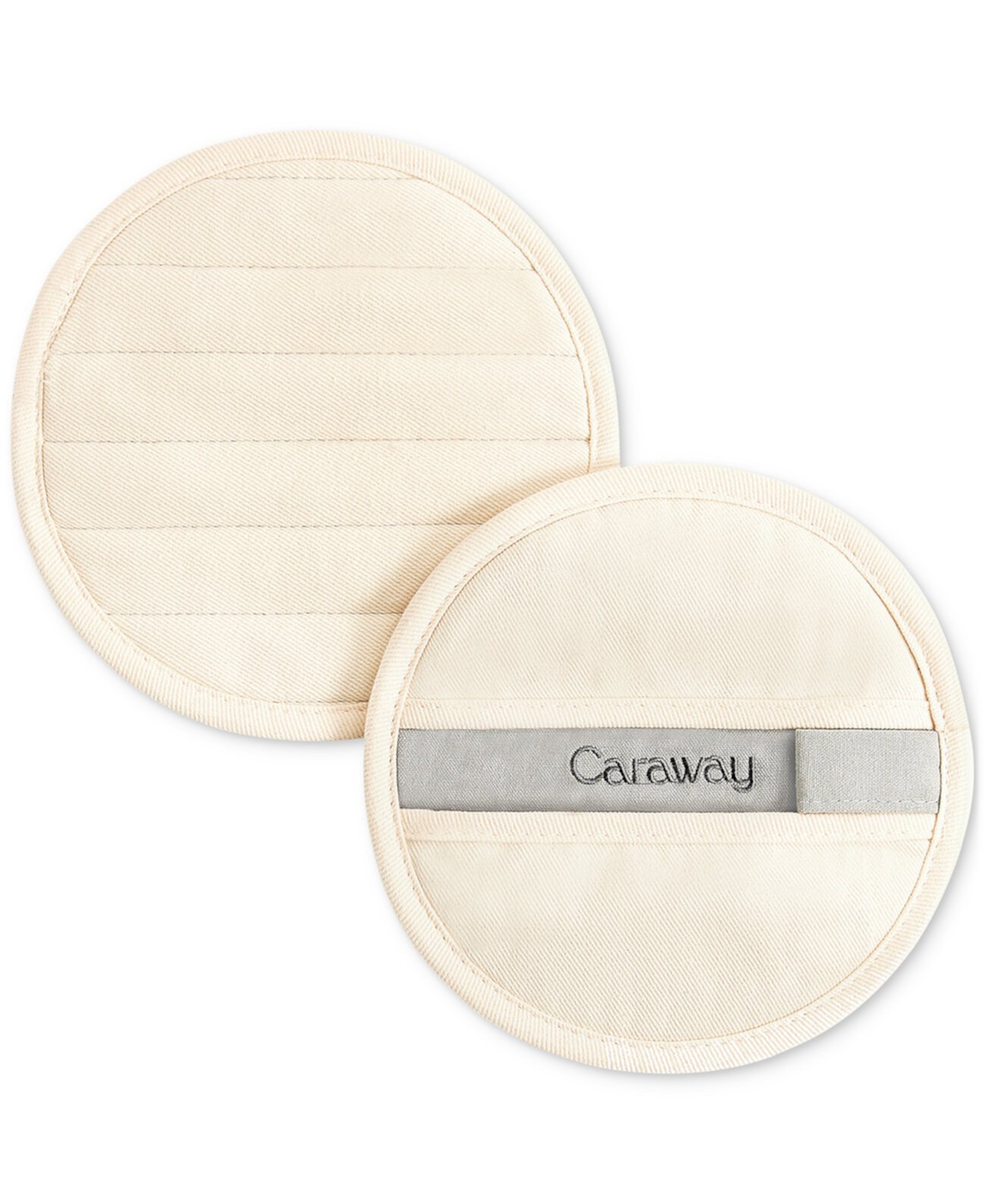 2-Pc. Cotton Solid-Color Round Potholder Set Caraway